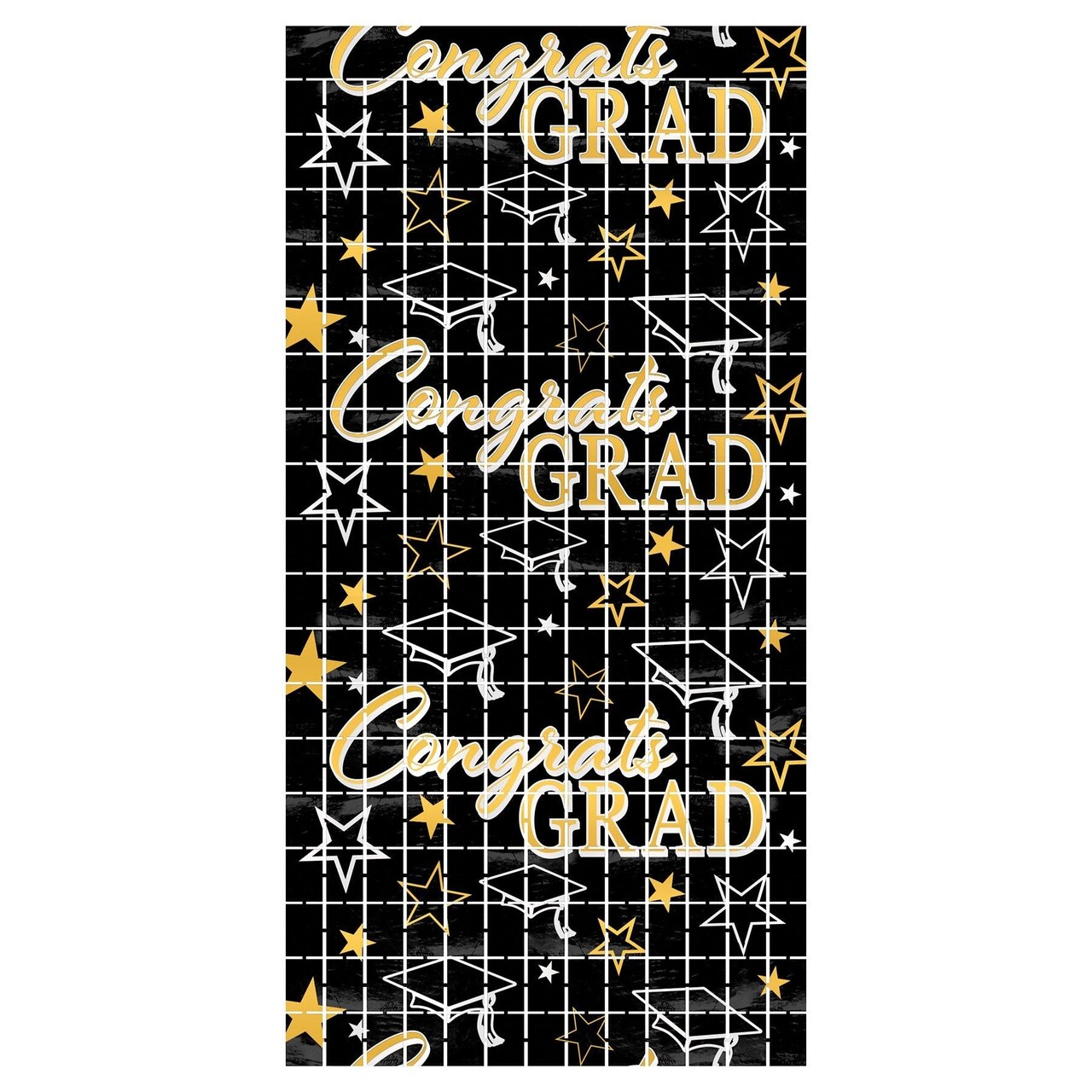 6 Pack Bulk Congrats Grad Metallic Graduation Party Square Curtain
